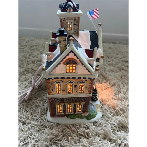 NIB Saturday Evening Post Norman Rockwell City Hall Freedom Of Speech Lighted Ho - Picture 9 of 15